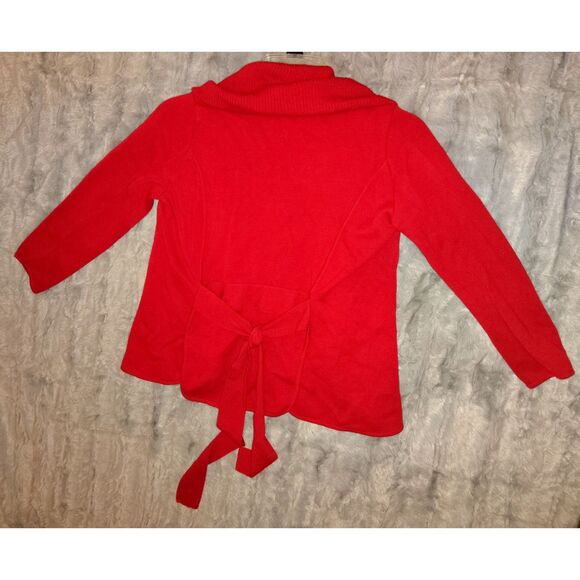 BCBG MAXAZRIA 100% Merino Wool Sweater Size Small Red Fall Winter RN80734 - Picture 2 of 5